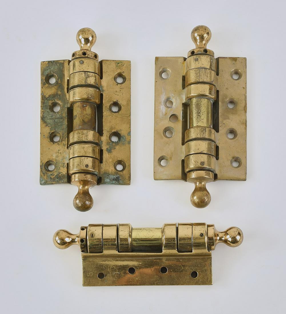 (3) Early 20th c. bronze door hinges, 7.25"h (1 of 1)