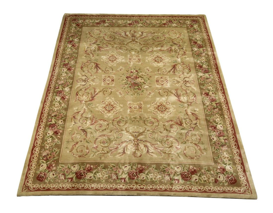 Aubusson style hand knotted wool carpet, 12 x 9 (1 of 4)