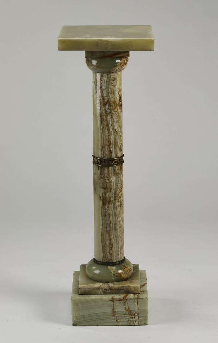 19th c. Continental carved green onyx pedestal (1 of 2)