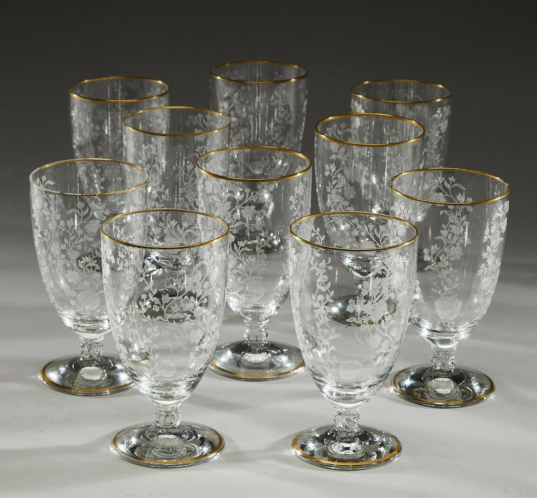 (10) Fostoria Rambler etched crystal water glasses (1 of 3)