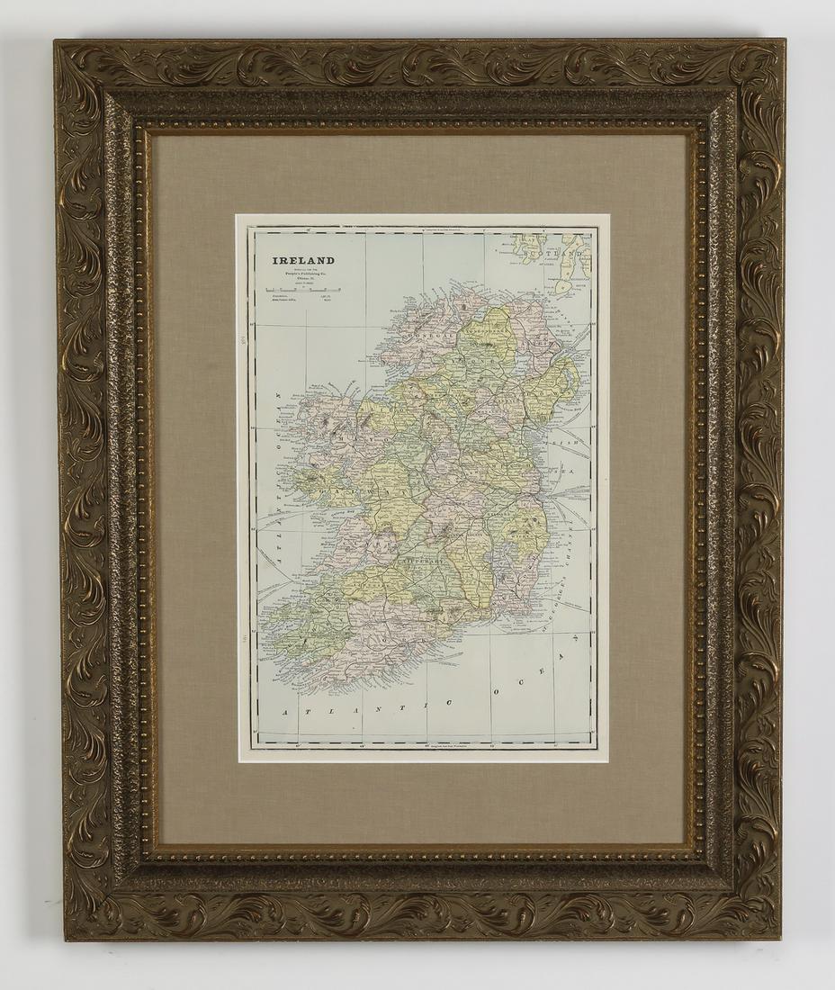 Framed map of Ireland, circa 1886 (1 of 2)