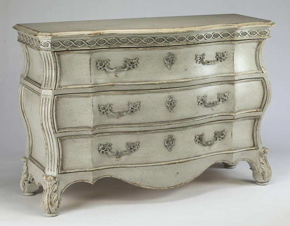 Habersham paint-decorated bombe commode (1 of 4)