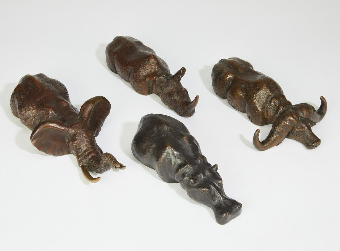 (4) Denis Mathews bronze African animals, ca 1990 (1 of 5)
