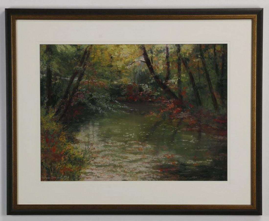 Elsie Dresch signed pastel on paper, 42"w (1 of 3)