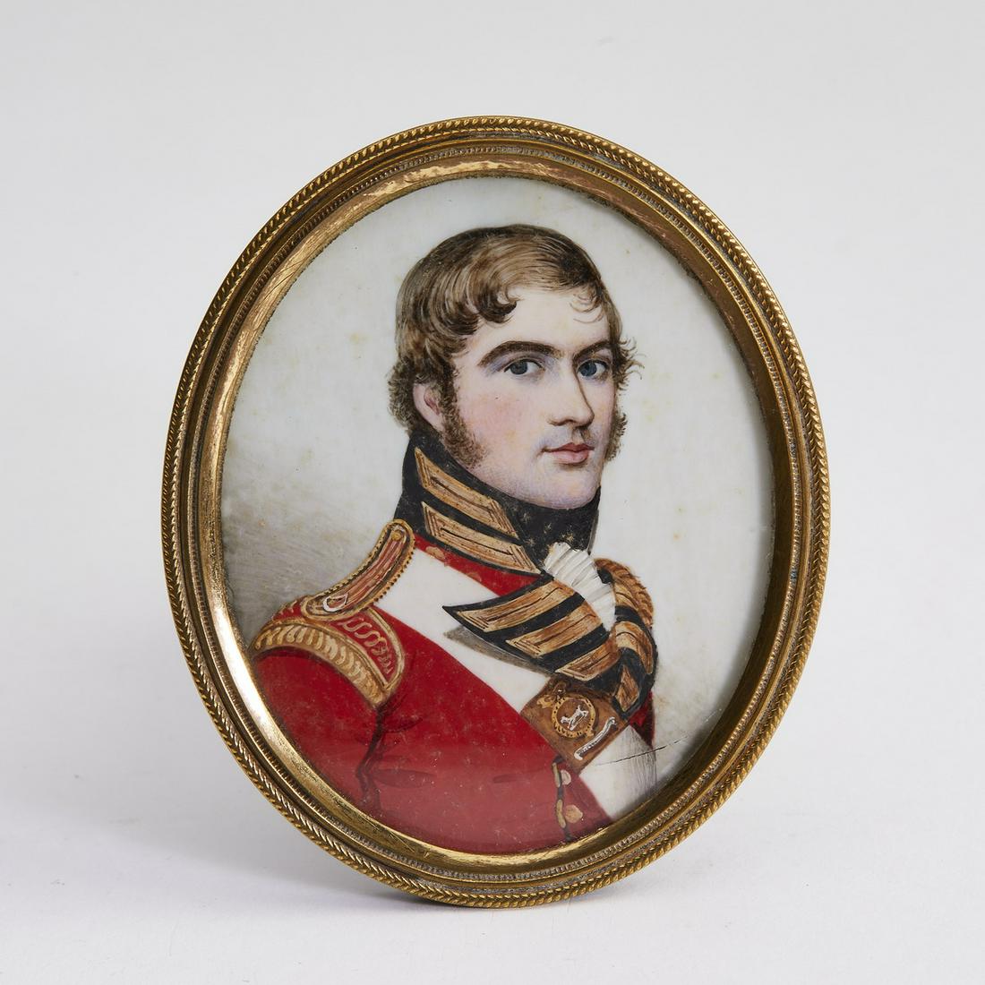 Miniature portrait, British military officer, ca 1810 (1 of 4)