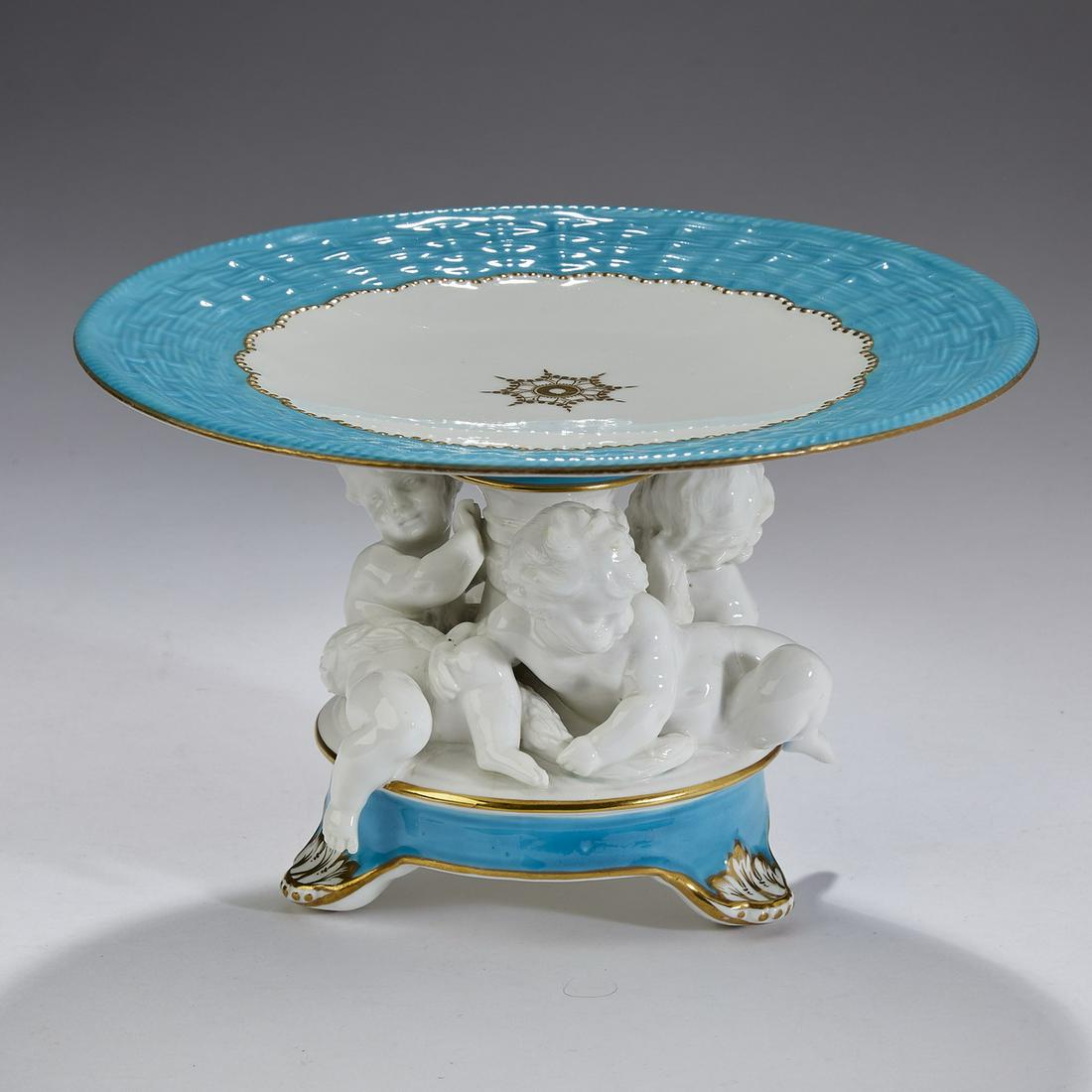 19th c. English hand painted porcelain centerpiece (1 of 3)