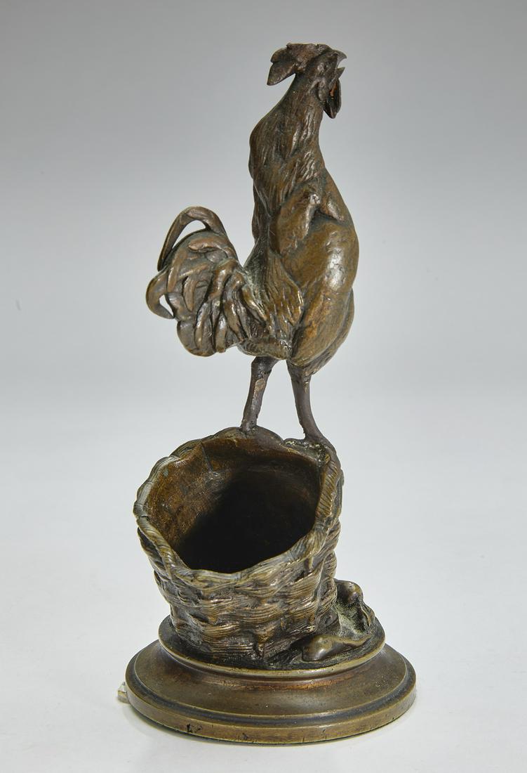 Bronze rooster matchsafe after A. Cain (1 of 3)