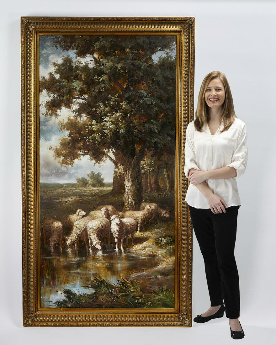 Continental School pastoral landscape, 80"h (1 of 7)