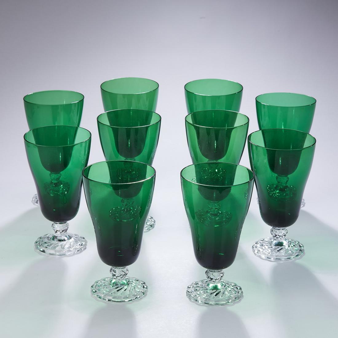 (10) Fostoria emerald green iced tea glasses (1 of 2)