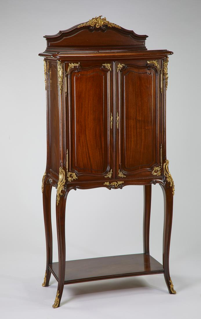 French bronze mounted cabinet on stand, early 20th c. (1 of 4)