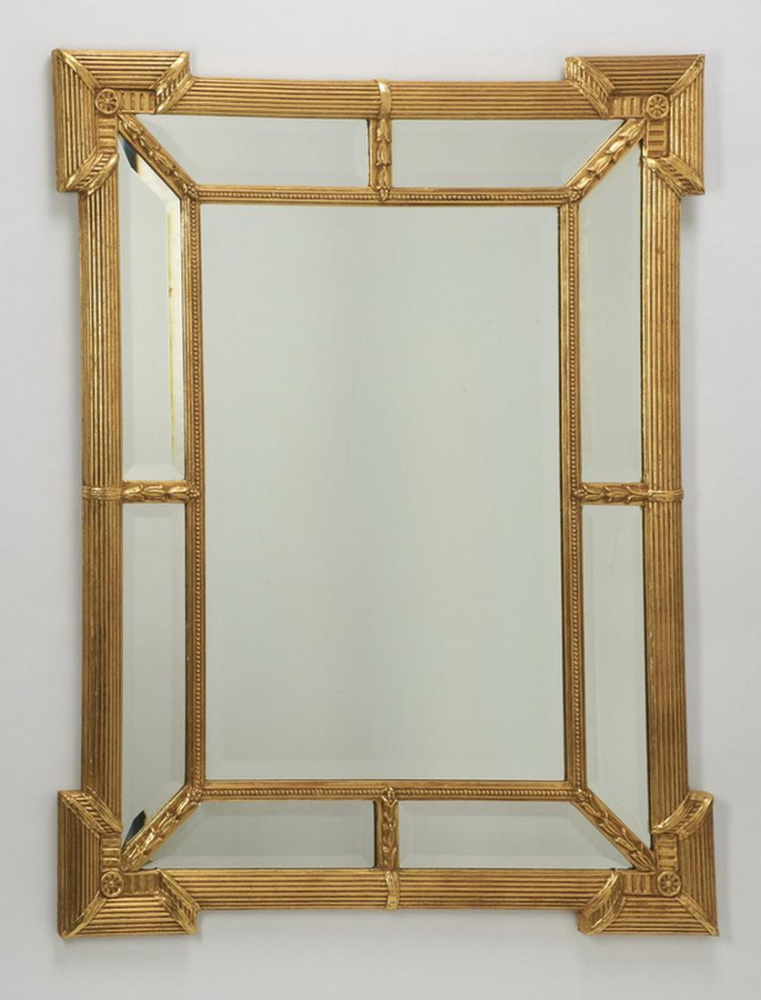 Hollywood Regency style gilded mirror, 45"h x 34"w (1 of 1)