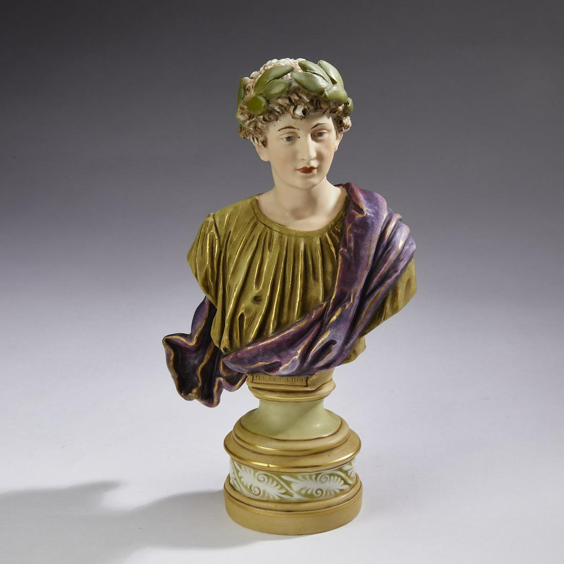 Royal Dux polychrome bisque bust of Caesar (1 of 4)