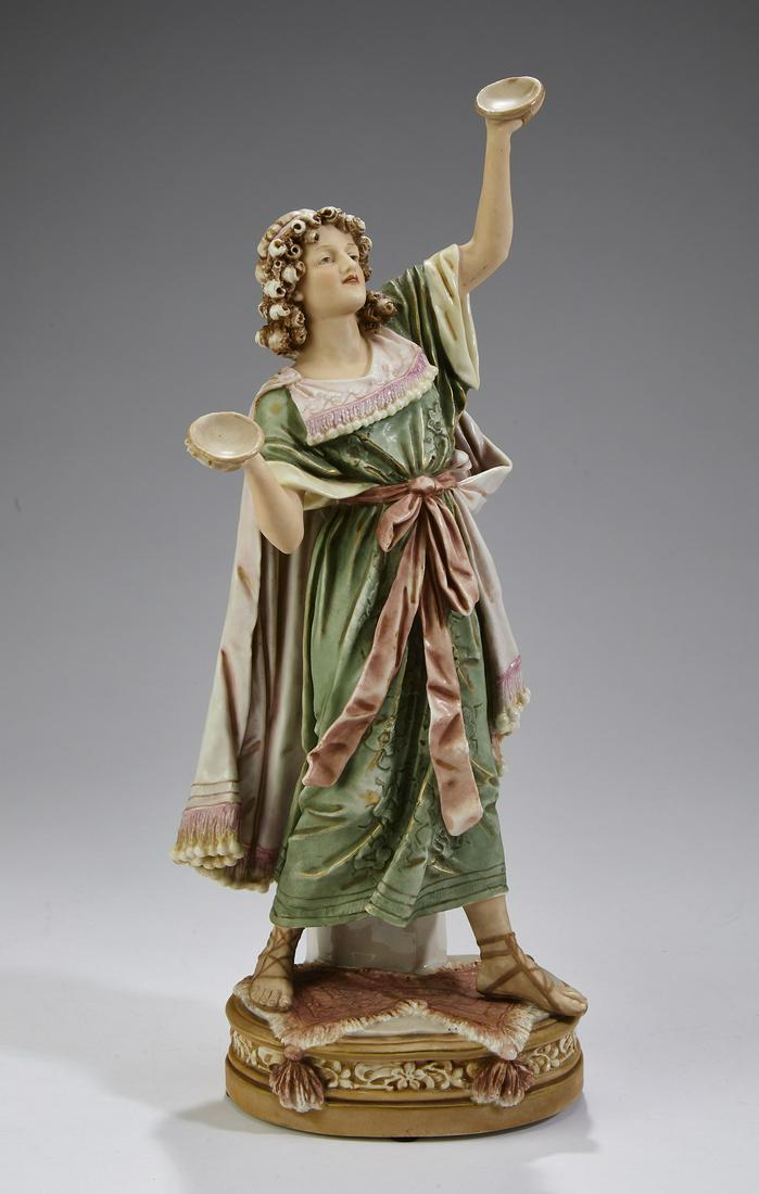 Royal Dux porcelain dancing girl figure, 19th c. (1 of 4)