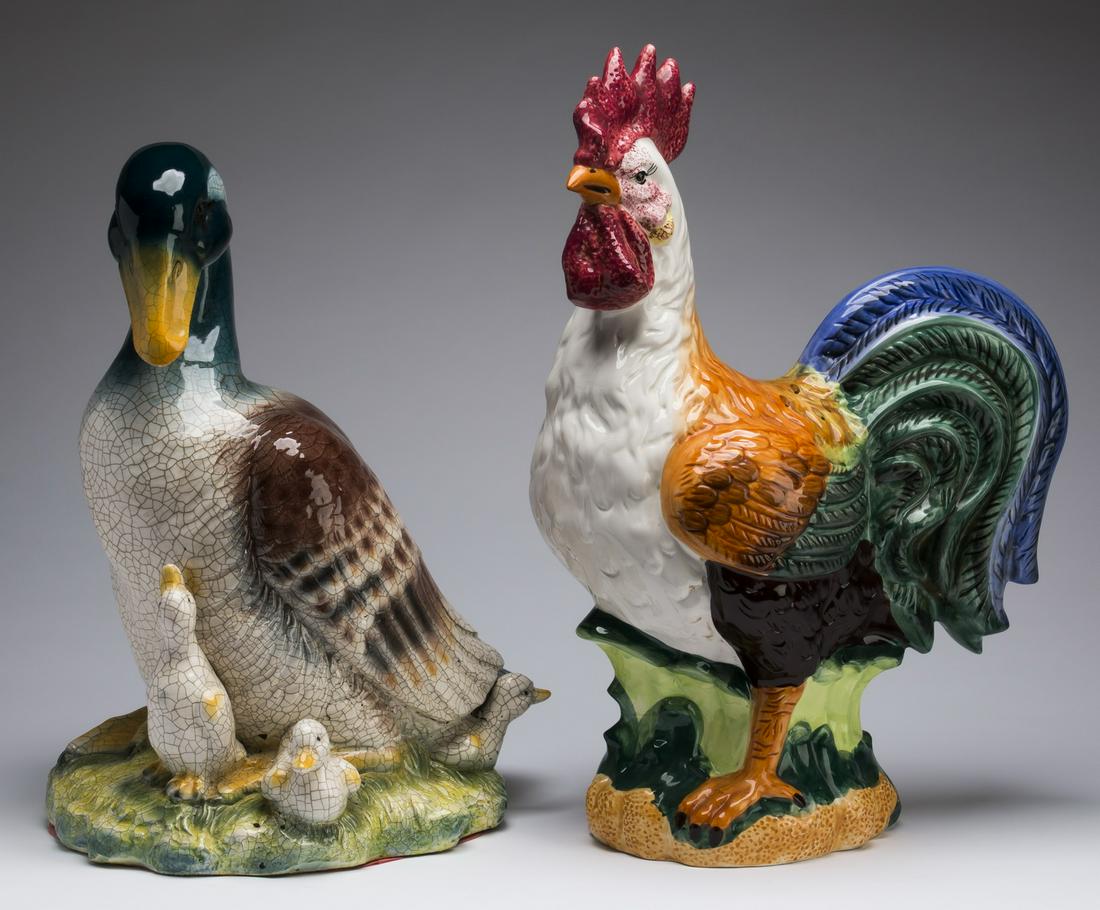(2) Ceramic barnyard animal figurines (1 of 2)