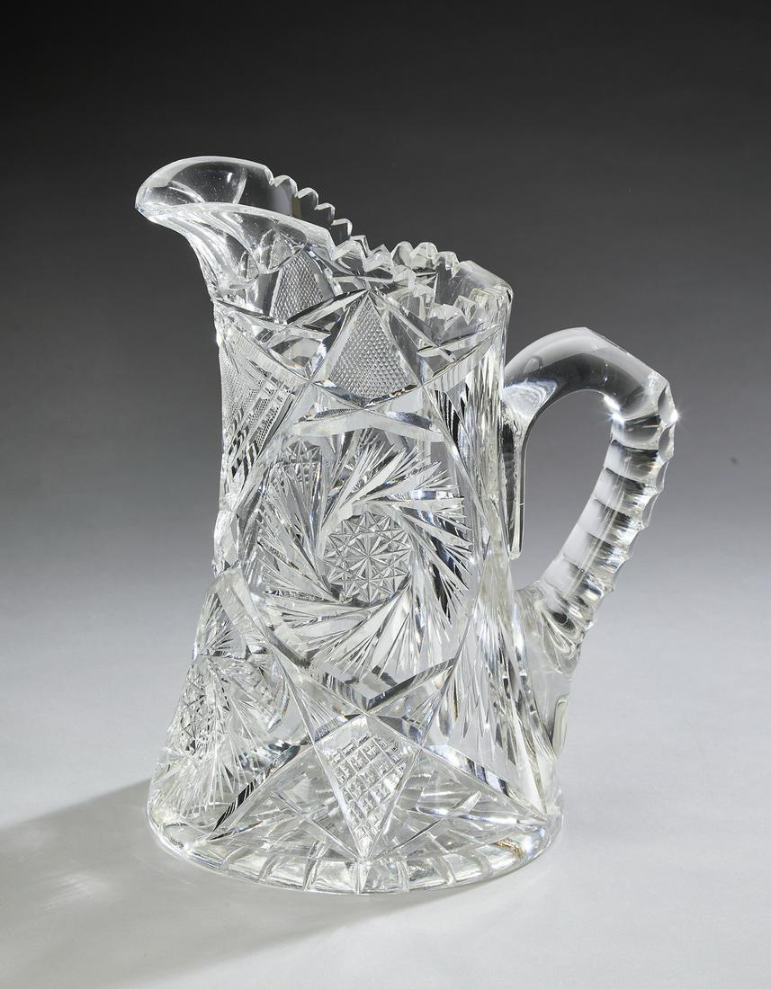 American brilliant cut crystal pitcher, 9"h (1 of 3)