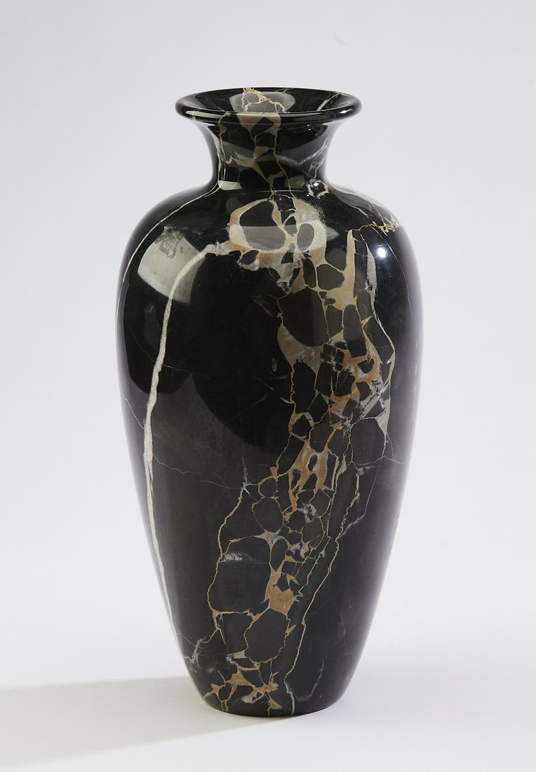 Italian black marble vase, 12"h (1 of 3)
