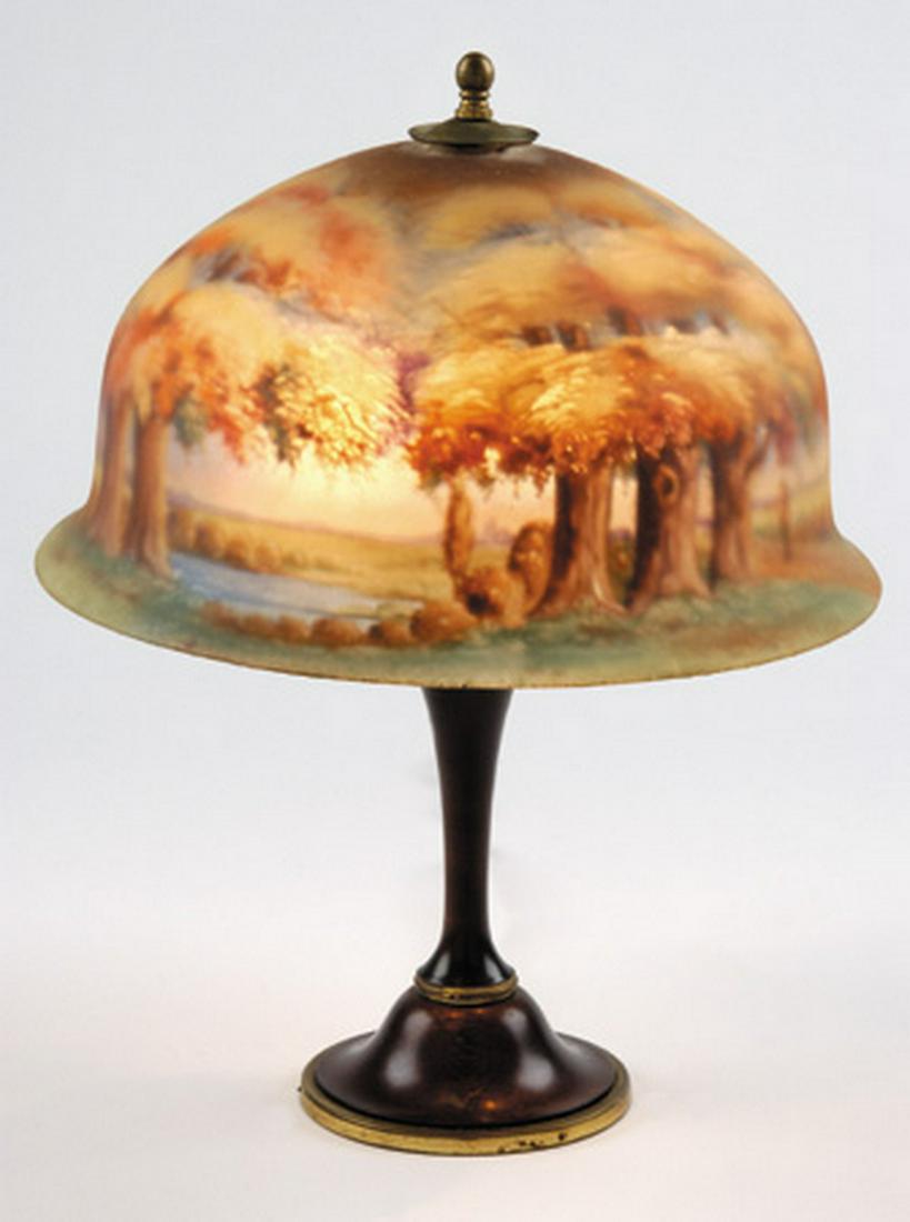 American reverse hand painted lamp by Pairpoint, 18"h (1 of 1)