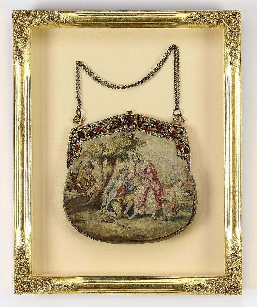 Jeweled tapestry evening purse w/ shadowbox, c. 1915 (1 of 5)