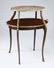 Late 19th c. marble and mahogany two-tier table