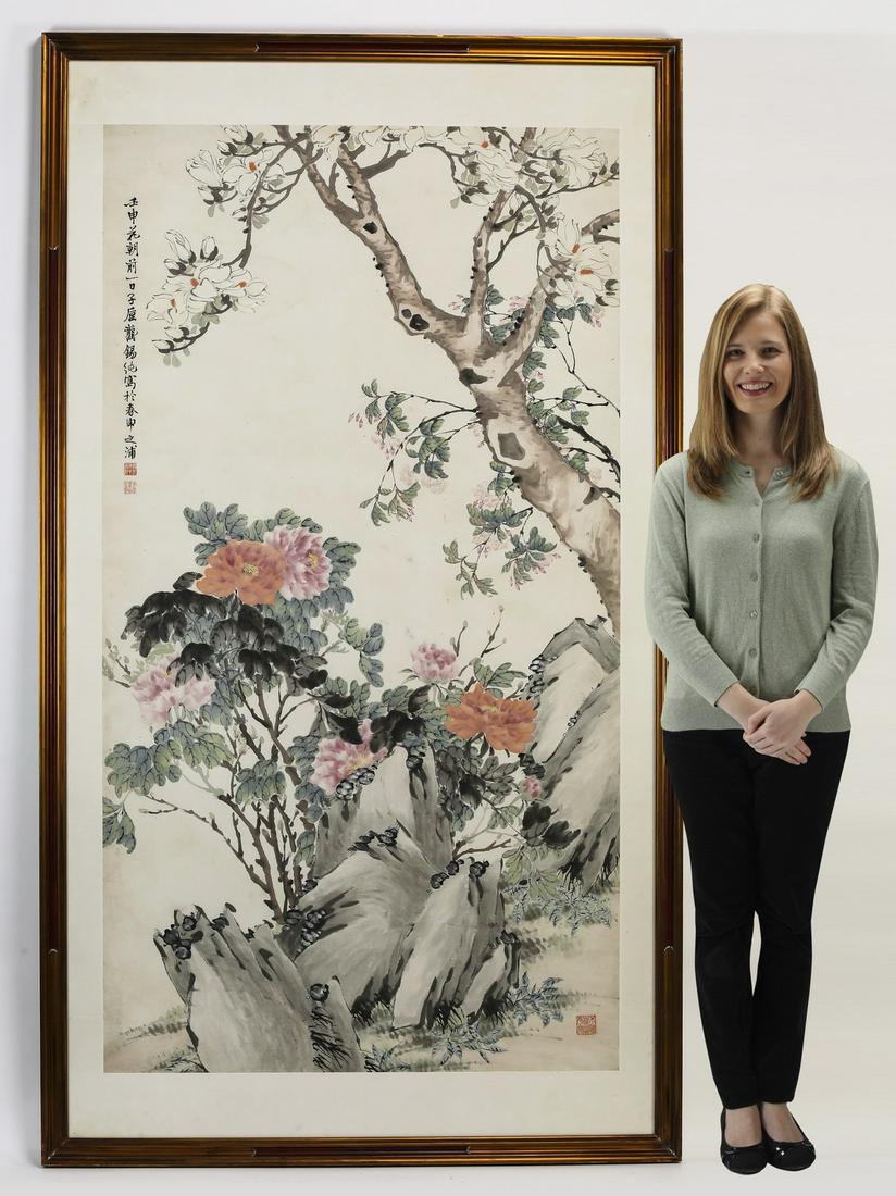 Chinese scroll 'Wealth & Rank in the Jade Hall' 84"h (1 of 6)