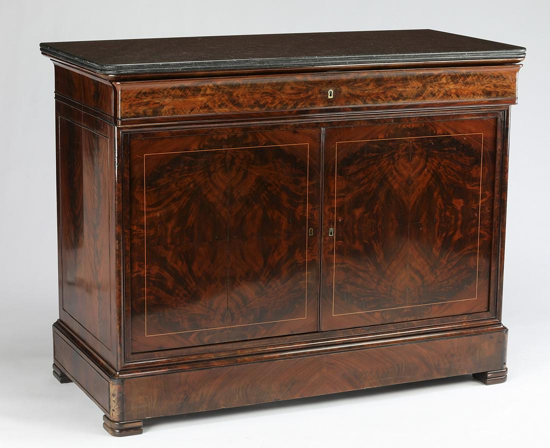 Late 19th c. Louis-Philippe marble top commode (1 of 5)