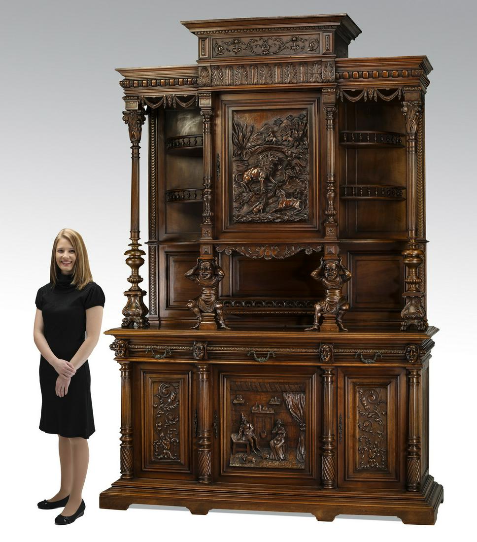 Monumental 19th c. French walnut buffet (1 of 10)