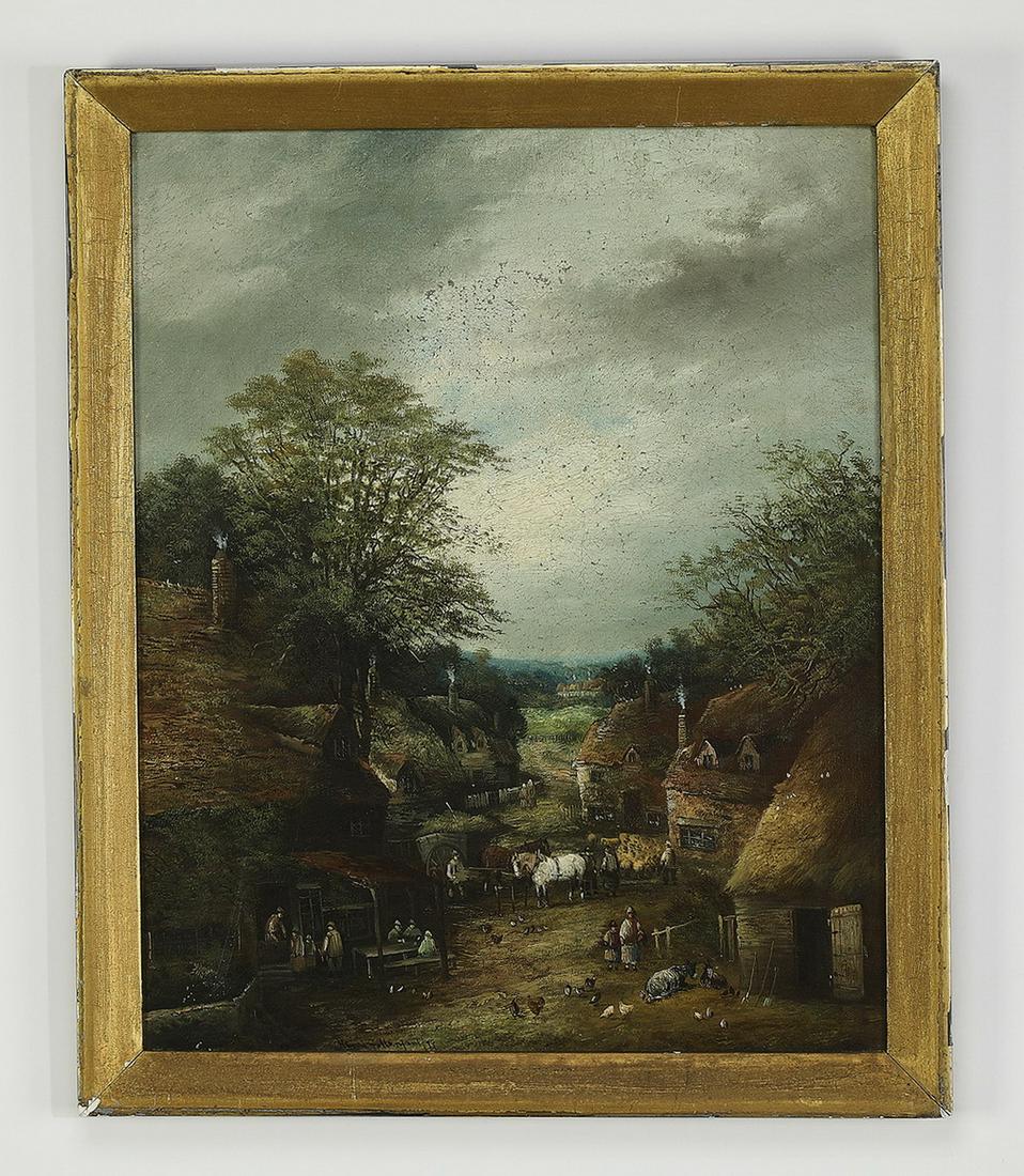 Henry Follenfant signed O/c farm scene, 1899 (1 of 5)