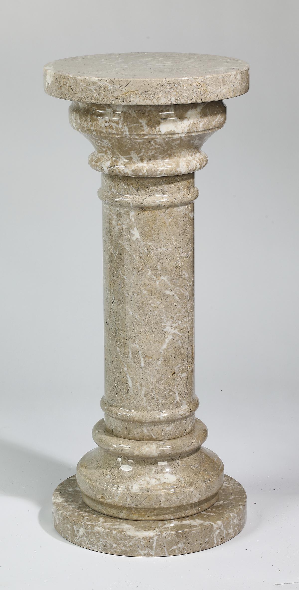 Continental carved marble columnar pedestal (1 of 2)