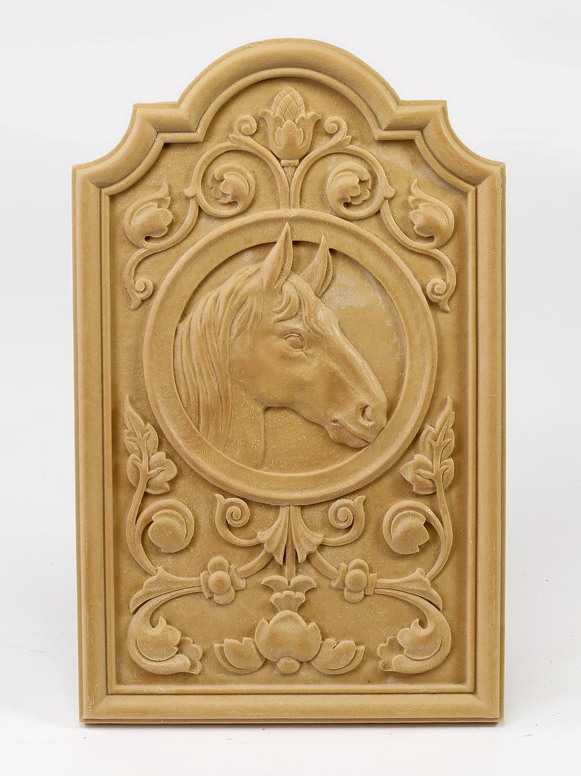 Arched figural horse architectural panel, 21"h (1 of 1)