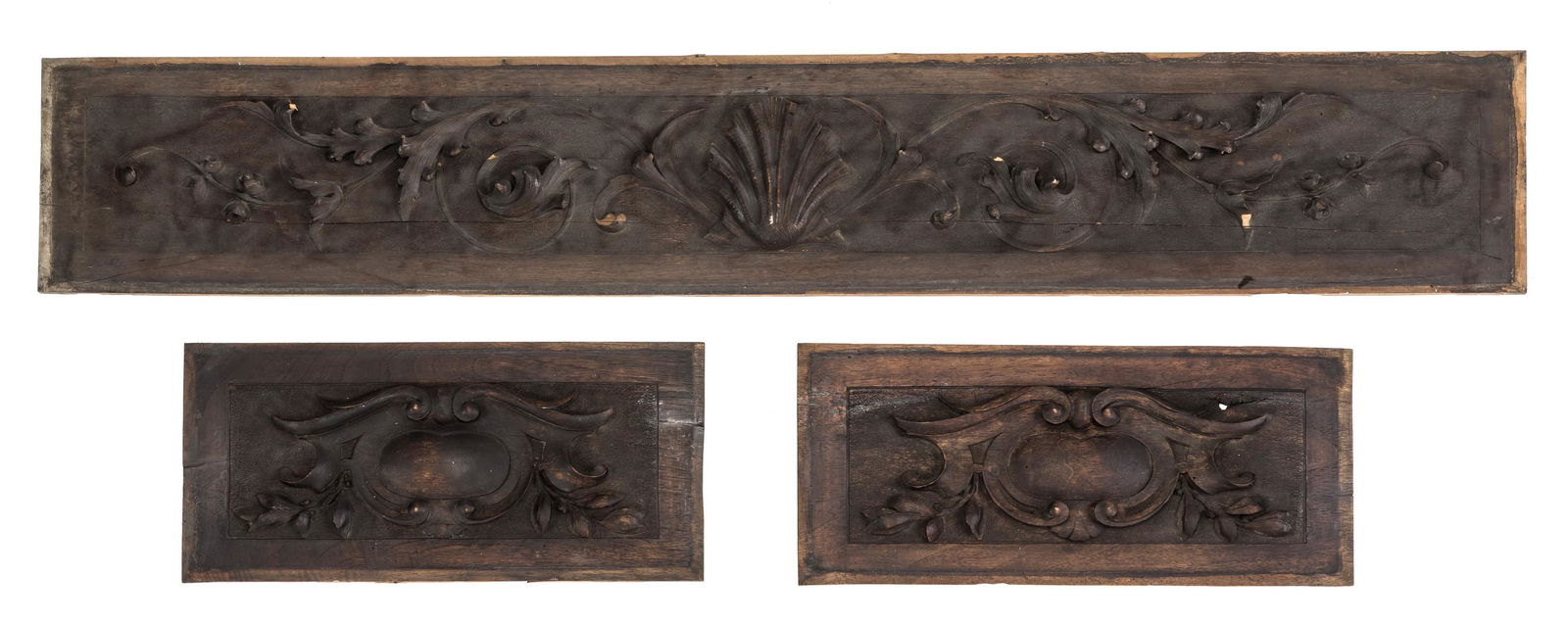 (3) 19th c .Rococo style carved architectural panels (1 of 1)