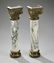 (2) Continental carved marble and bronze columns 23"h - 2