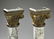 (2) Continental carved marble and bronze columns 23"h - 3