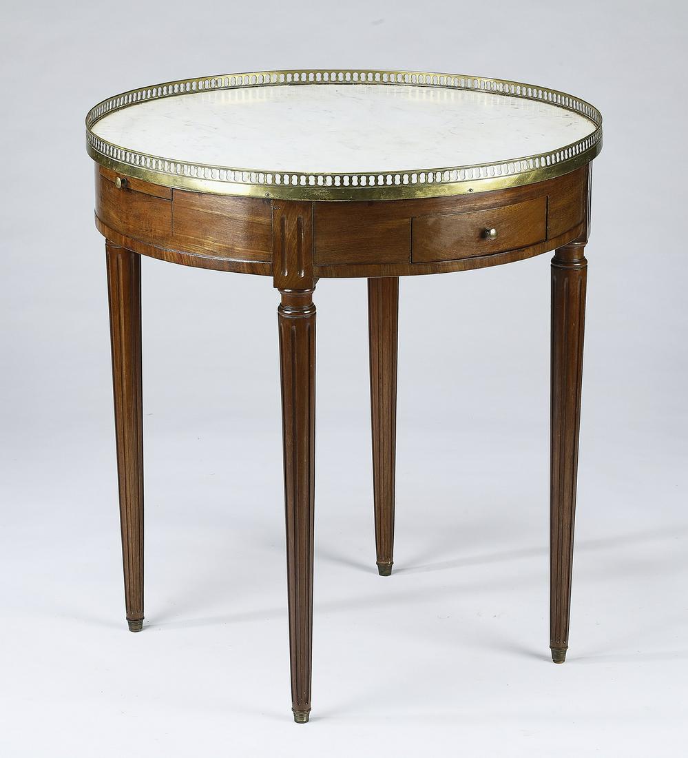 Late 19th c. French Louis XVI style bouillotte table (1 of 3)