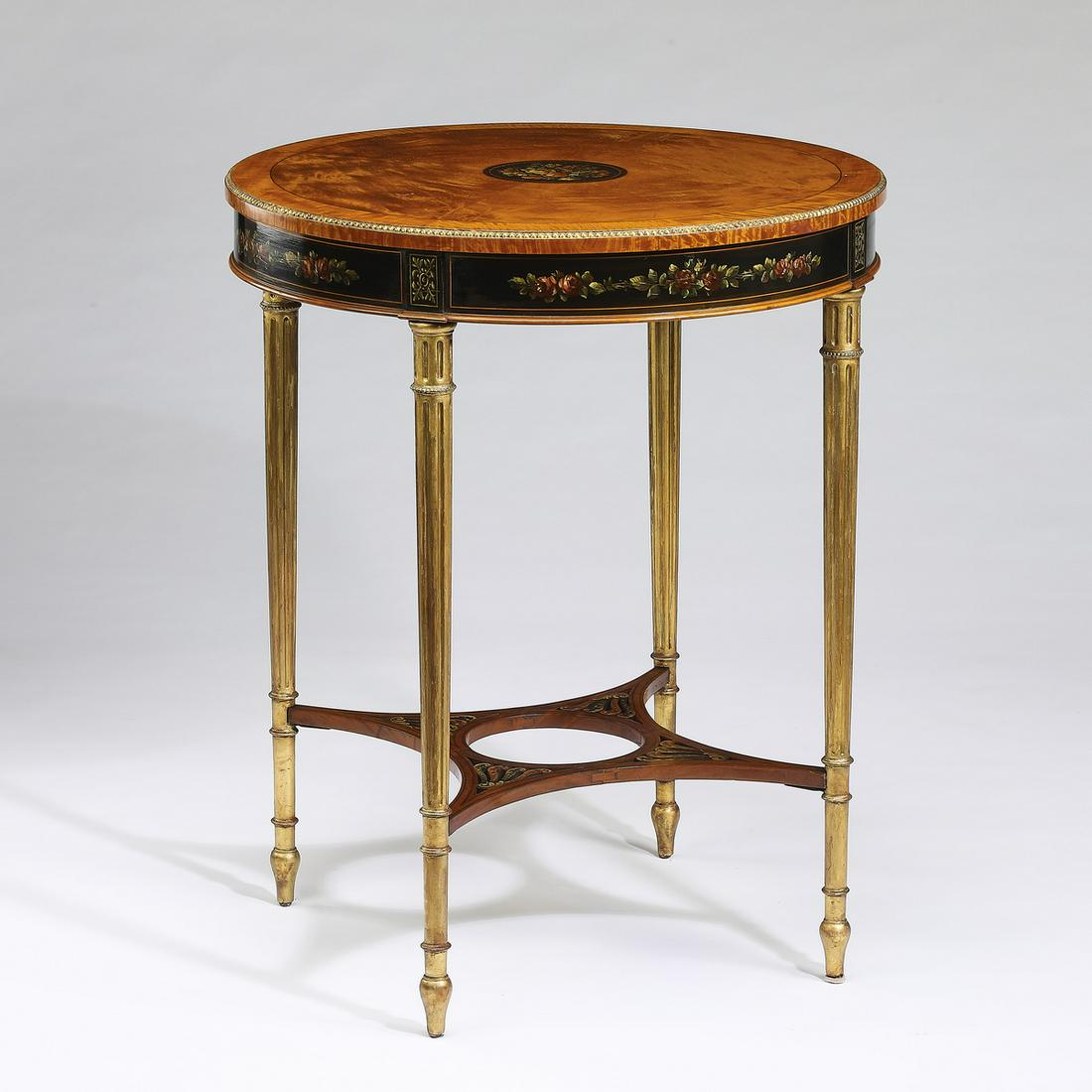 Adam style satinwood occasional table (1 of 4)