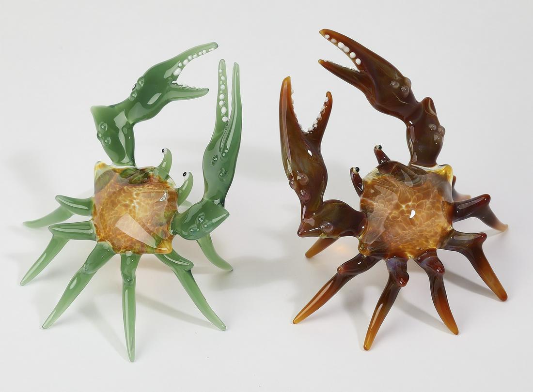 (2) Murano glass crab figures (1 of 3)