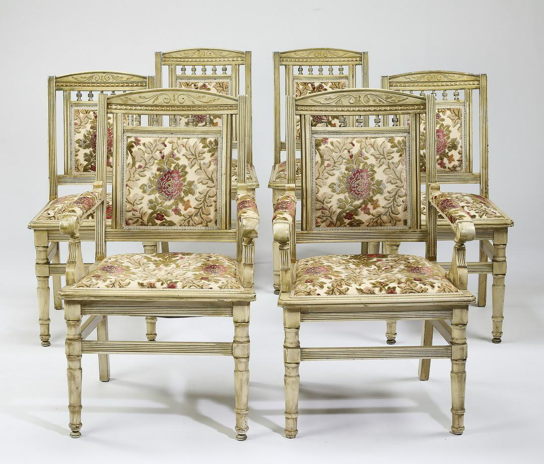 Set of (6) early 20th c. French chairs (1 of 3)