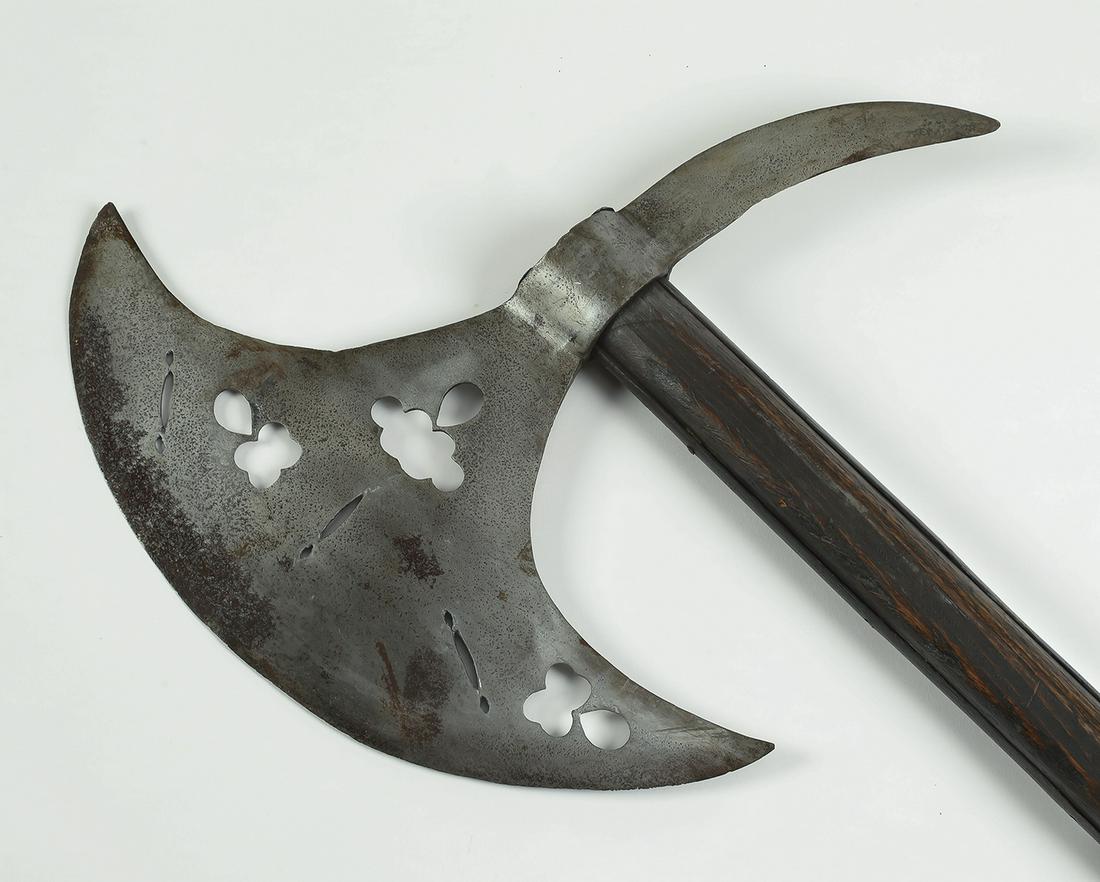 French medieval style decorative battle axe, 48"l (1 of 4)