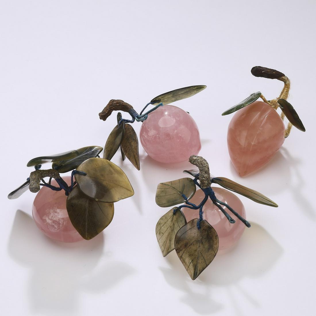 (4) Chinese carved rose quartz fruits (1 of 1)