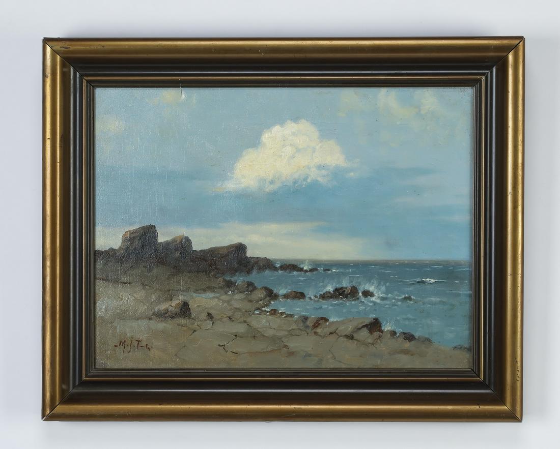 Martin Johan Tengberg signed O/c of rocky coast (1 of 4)