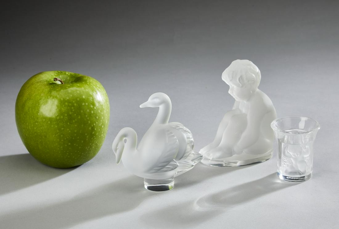 (3) Petite Lalique and Lalique style table articles (1 of 8)