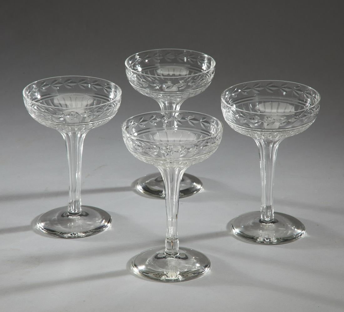 (4) Libbey Rock Sharpe cut crystal champagne glasses (1 of 3)