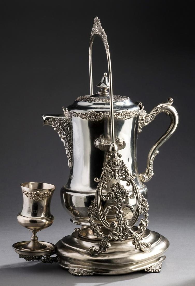 3-Pc Derby tilting silverplate pitcher & goblet set (1 of 3)