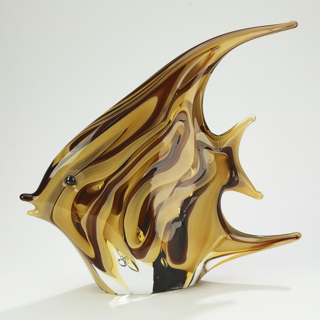 Signed Murano glass tropical fish figure, 11"h (1 of 3)