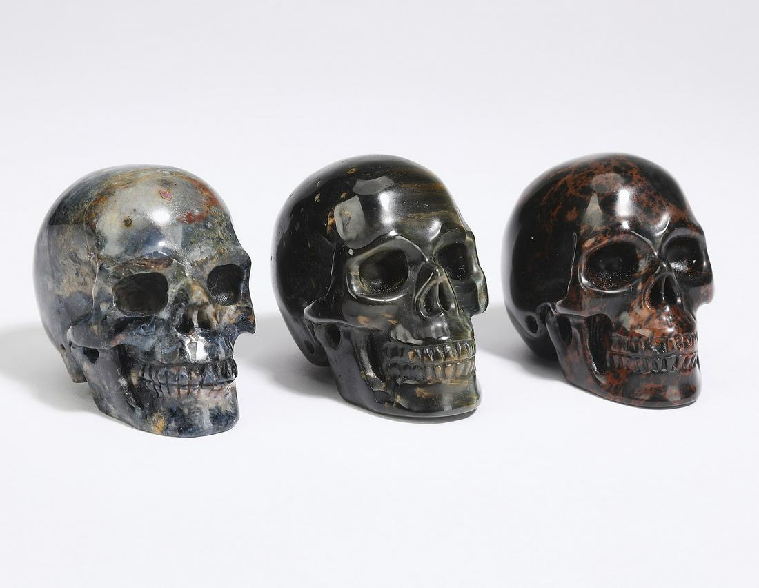 (3) Carved mineral specimen skulls (1 of 4)