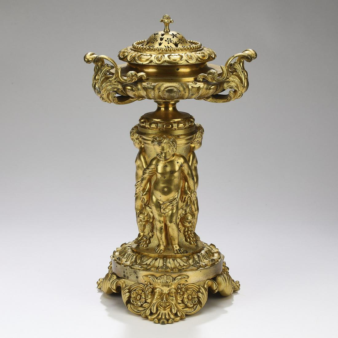 19th c. gilt bronze censer (1 of 3)