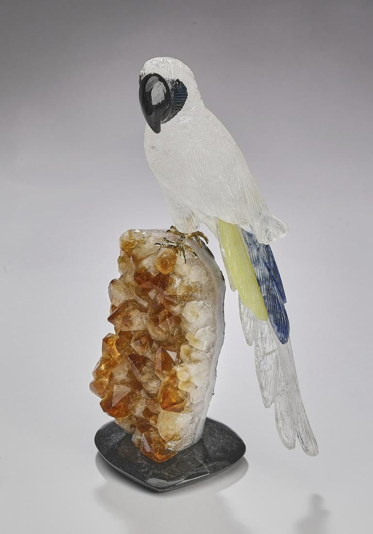 Carved Brazilian mineral specimen parrot (1 of 3)