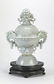 Chinese lavender and celadon jade dragon censer, 20"h - 4