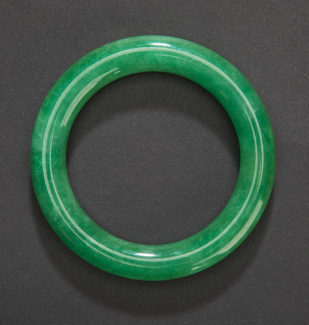 Chinese apple green jade bracelet, 3.33"dia (1 of 2)