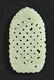 Chinese celadon jade endless knot pendant, 3.25"h