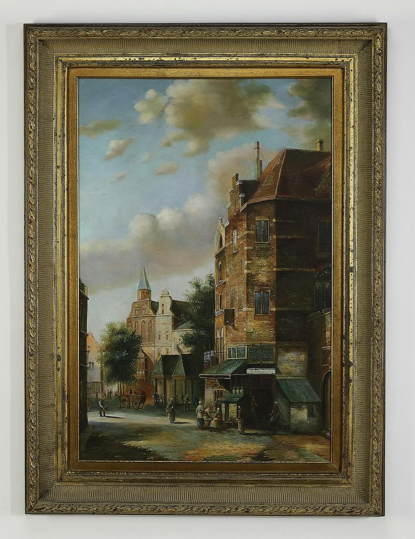 Edward Jackson signed O/c European streetscape (1 of 6)